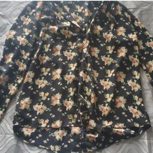 Black Floral Blouse